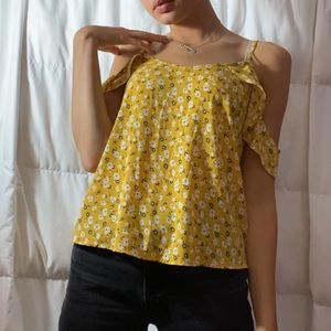 Yellow Spaghetti strap Blouse